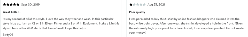 positive and negative reviews